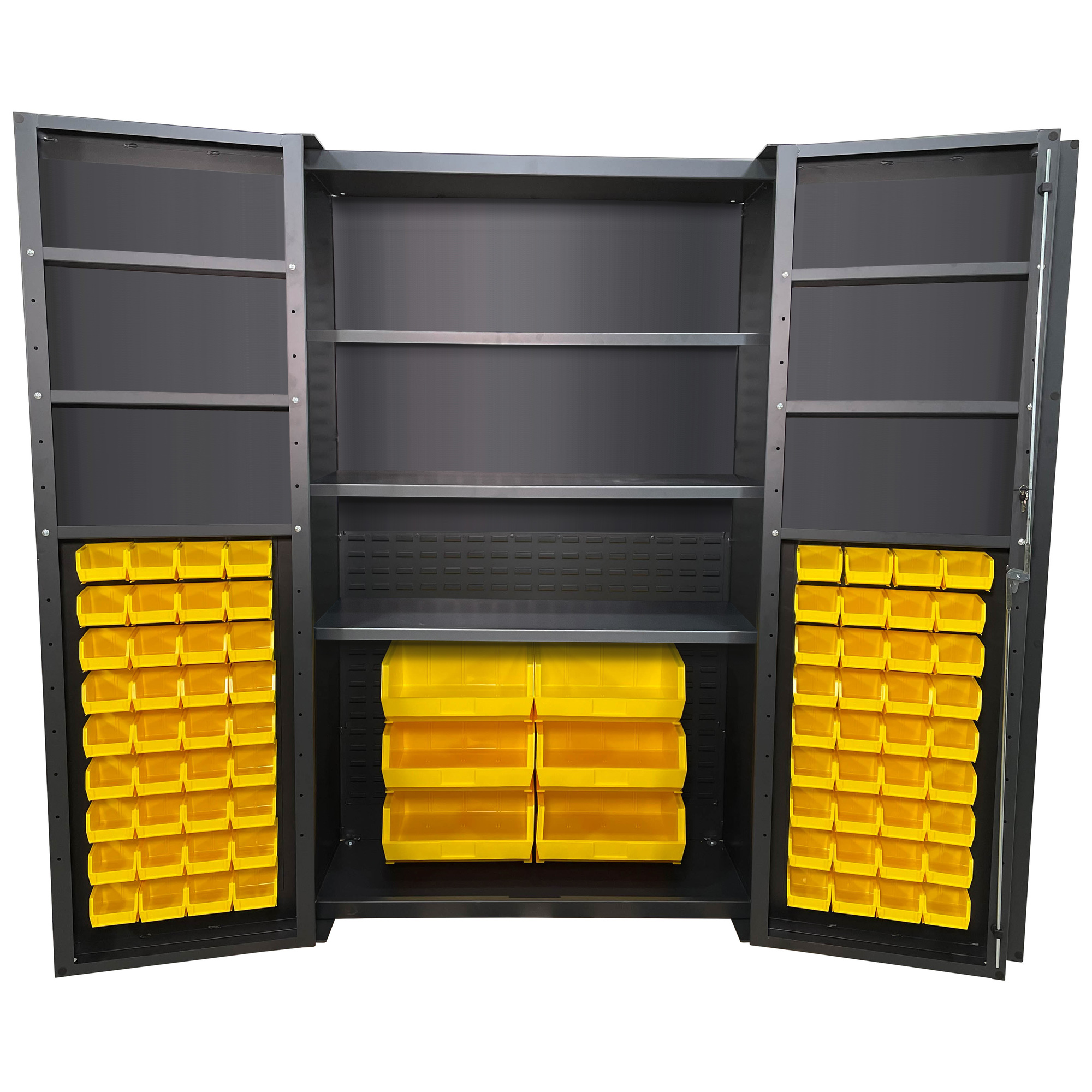 Valley Craft, Bin Shelf Cabinet, Deep Door, Height 78 in, Width 48 in, Bins Included (qty.) 78, Model# F89098